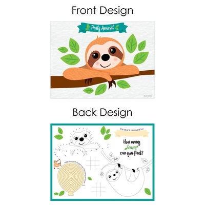 Big Dot Of Happiness Let's Hang - Sloth - Paper Birthday Party Coloring Sheets - Activity Placemats - Set Of 16 4 Big Dot Of Happiness Let's Hang - Sloth - Paper Birthday Party Coloring Sheets - Activity Placemats - Set Of 16 - Image 4