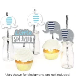 Big Dot Of Happiness Blue Elephant - Paper Straw Decor - Boy Baby Shower Or Birthday Party Striped Decorative Straws - Set Of 24 -Nursery Decor Store GUEST 3f1ce7aa f340 4c4d b2e7 21e347ebb9d0