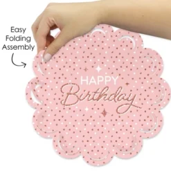 Big Dot Of Happiness Pink Rose Gold Birthday - Happy Birthday Party Round Table Decorations - Paper Chargers - Place Setting For 12 -Nursery Decor Store GUEST 40f0ac02 5858 4616 9d57 7ad9504d9c9f