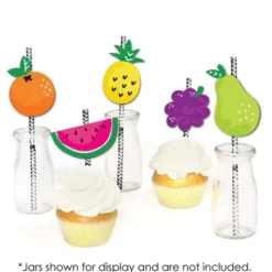 Big Dot Of Happiness Tutti Fruity Paper Straw Decor - Frutti Summer Baby Shower Or Birthday Party Striped Decorative Straws - Set Of 24 -Nursery Decor Store GUEST 4112b212 f8d1 4faa b544 56e23469158d