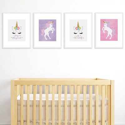 Big Dot Of Happiness Rainbow Unicorn - Unframed Magical Unicorn Nursery And Kids Room Linen Paper Wall Art - Set Of 4 - Artisms - 8 X 10 Inches 1 Big Dot Of Happiness Rainbow Unicorn - Unframed Magical Unicorn Nursery And Kids Room Linen Paper Wall Art - Set Of 4 - Artisms - 8 X 10 Inches
