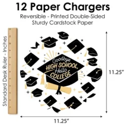 Big Dot Of Happiness Goodbye High School, Hello College - Graduation Party Round Table Decorations - Paper Chargers - Place Setting For 12 -Nursery Decor Store GUEST 42570dff 7e39 46a7 b616 53002658af6c