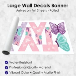 Big Dot Of Happiness Beautiful Butterfly - Peel And Stick Floral Birthday Party Large Banner Wall Decals - Happy Birthday -Nursery Decor Store GUEST 434ebb0d c2d0 4b7a bac1 ae4ed5bf1fa2