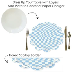 Big Dot Of Happiness Blue Checkered Party - Round Table Decorations - Paper Chargers - Place Setting For 12 -Nursery Decor Store GUEST 4381bf7f 6e67 4ec8 b3e1 7a1a9899a76c