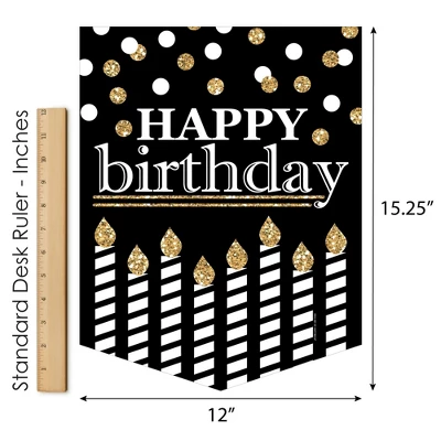 Big Dot Of Happiness Adult Happy Birthday - Gold - Outdoor Home Decorations - Double-Sided Birthday Party Garden Flag - 12 X 15.25 Inches 4 Big Dot Of Happiness Adult Happy Birthday - Gold - Outdoor Home Decorations - Double-Sided Birthday Party Garden Flag - 12 X 15.25 Inches - Image 4