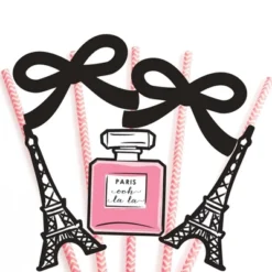 Big Dot Of Happiness Paris, Ooh La La - Paris Themed Paper Straw Decor - Baby Shower Or Birthday Party Striped Decorative Straws - Set Of 24 -Nursery Decor Store GUEST 43ff8eab 6afa 43e9 b147 f033c86c51ee