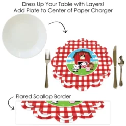 Big Dot Of Happiness Farm Animals - Barnyard Baby Shower Or Birthday Party Round Table Decorations - Paper Chargers - Place Setting For 12 -Nursery Decor Store GUEST 448594ad e0b2 4815 a76b 3cf24ec23ef4