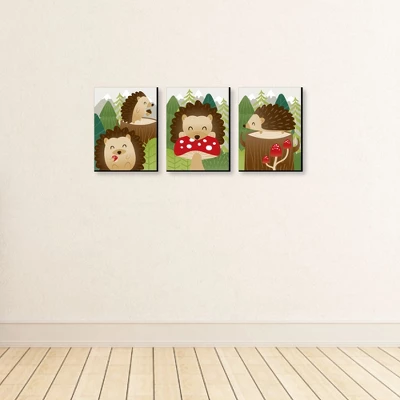 Big Dot Of Happiness Forest Hedgehogs - Woodland Nursery Wall Art And Kids Room Decor - 7.5 X 10 Inches - Set Of 3 Prints 2 Big Dot Of Happiness Forest Hedgehogs - Woodland Nursery Wall Art And Kids Room Decor - 7.5 X 10 Inches - Set Of 3 Prints - Image 2