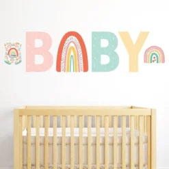 Nursery Decor Store 30 Big Dot Of Happiness Hello Rainbow - Peel And Stick Boho Baby Shower Standard Banner Wall Decals - Baby