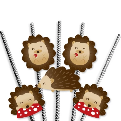 Big Dot Of Happiness Forest Hedgehogs - Paper Straw Decor - Woodland Birthday Party Or Baby Shower Striped Decorative Straws - Set Of 24 4 Big Dot Of Happiness Forest Hedgehogs - Paper Straw Decor - Woodland Birthday Party Or Baby Shower Striped Decorative Straws - Set Of 24 - Image 4