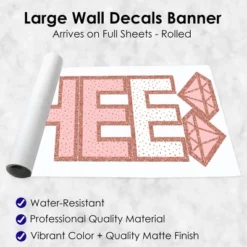 Big Dot Of Happiness Bride Squad - Peel And Stick Rose Gold Bridal Shower Or Bachelorette Party Large Banner Wall Decals - She Said Yes -Nursery Decor Store GUEST 46d524fd 3997 48ee 98de 444cc5917042