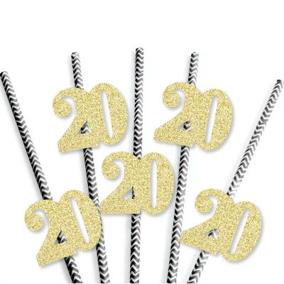 Big Dot Of Happiness Gold Glitter 20 Party Straws - No-Mess Real Gold Glitter Cut-Out Numbers & Decorative 20th Birthday Party Paper Straws - 24 Ct 2 Big Dot Of Happiness Gold Glitter 20 Party Straws - No-Mess Real Gold Glitter Cut-Out Numbers & Decorative 20th Birthday Party Paper Straws - 24 Ct - Image 2