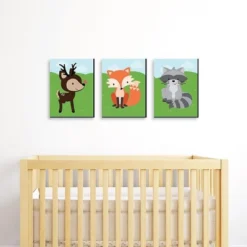 Nursery Decor Store 10 Big Dot Of Happiness Woodland Creatures - Gender Neutral Forest Animal Nursery Wall Art & Kids Room Decor - 7.5 X 10 Inches - Set Of 3 Prints