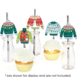 Big Dot Of Happiness Colorful Christmas Sweaters - Paper Straw Decor - Ugly Sweater Holiday Party Striped Decorative Straws - Set Of 24 6 Big Dot Of Happiness Colorful Christmas Sweaters - Paper Straw Decor - Ugly Sweater Holiday Party Striped Decorative Straws - Set Of 24 -Nursery Decor Store GUEST 4c7b064e 755a 495b a47e 4cf1b2f74cf5
