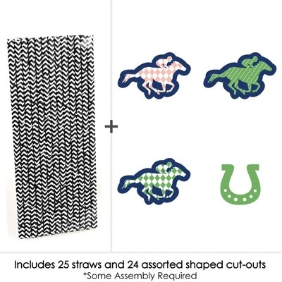 Big Dot Of Happiness Kentucky Horse Derby - Paper Straw Decor - Horse Race Party Striped Decorative Straws - Set Of 24 2 Big Dot Of Happiness Kentucky Horse Derby - Paper Straw Decor - Horse Race Party Striped Decorative Straws - Set Of 24 - Image 2