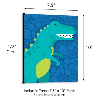 Big Dot Of Happiness Roar Dinosaur - Dino Mite T-Rex Nursery Wall Art And Kids Room Decorations - Gift Ideas - 7.5 X 10 Inches - Set Of 3 Prints 3 Big Dot Of Happiness Roar Dinosaur - Dino Mite T-Rex Nursery Wall Art And Kids Room Decorations - Gift Ideas - 7.5 X 10 Inches - Set Of 3 Prints - Image 3