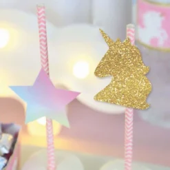 Big Dot Of Happiness Rainbow Unicorn - Paper Straw Decor - Magical Unicorn Baby Shower Or Birthday Party Striped Decorative Straws - Set Of 24 -Nursery Decor Store GUEST 4f5ddf43 8121 4503 bd49 15510387de78