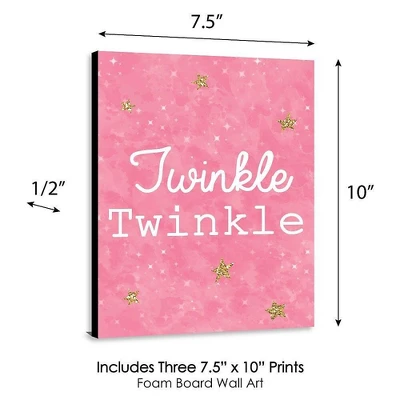 Big Dot Of Happiness Pink Twinkle Twinkle Little Star - Baby Girl Nursery Wall Art & Kids Room Decor - Gift Ideas - 7.5 X 10 Inches - Set Of 3 Prints 3 Big Dot Of Happiness Pink Twinkle Twinkle Little Star - Baby Girl Nursery Wall Art & Kids Room Decor - Gift Ideas - 7.5 X 10 Inches - Set Of 3 Prints - Image 3