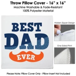 Big Dot Of Happiness Happy Father's Day Party Home Decorative Canvas Cushion Case - Throw Pillow Cover - 16 X 16 Inches -Nursery Decor Store GUEST 4f81140b b608 447f 9d4e e35e07f1966f