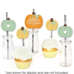 Big Dot Of Happiness Little Pumpkin - Paper Straw Decor - Fall Birthday Party Or Baby Shower Striped Decorative Straws - Set Of 24 -Nursery Decor Store GUEST 4fa85e9c 26c2 4987 882b 31315f9b5f72