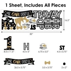 Big Dot Of Happiness 1st Birthday Little Mr. Onederful - Peel And Stick Boy First Birthday Party Decoration - Wall Decals Backdrop -Nursery Decor Store GUEST 522a9c88 270b 4aea b2f3 bdee5b4c9060