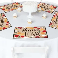 Big Dot Of Happiness Rosh Hashanah - Party Table Decorations - New Year Placemats - Set Of 16