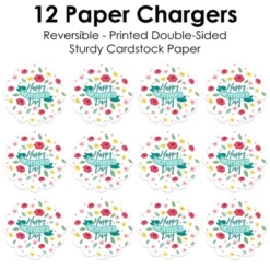 Big Dot Of Happiness Colorful Floral Happy Mother's Day - We Love Mom Party Round Table Decorations - Paper Chargers - Place Setting For 12 -Nursery Decor Store GUEST 53716d65 b365 4e40 ab7f 0653bd4fc51d