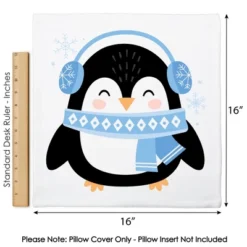 Big Dot Of Happiness Winter Penguins - Holiday And Christmas Party Home Decorative Canvas Cushion Case - Throw Pillow Cover - 16 X 16 Inches -Nursery Decor Store GUEST 54de7907 fd03 4f2c 9321 030fb46c9153