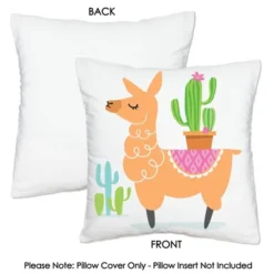 Big Dot Of Happiness Whole Llama Fun - Fiesta Baby Shower Or Birthday Party Home Decorative Canvas Cushion Case - Throw Pillow Cover - 16 X 16 Inches -Nursery Decor Store GUEST 56f27885 468b 4cf9 8926 16939912bd1a