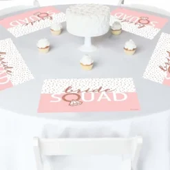 Big Dot Of Happiness Bride Squad - Party Table Decorations - Rose Gold Bridal Shower Or Bachelorette Party Placemats - Set Of 16