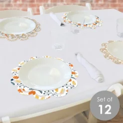 Big Dot Of Happiness Happy Thanksgiving - Fall Harvest Party Round Table Decorations - Paper Chargers - Place Setting For 12