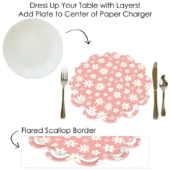 Big Dot Of Happiness Pink Daisy Flowers - Floral Party Round Table Decorations - Paper Chargers - Place Setting For 12 -Nursery Decor Store GUEST 5957d732 0e80 4887 b716 3fef4cd4449f