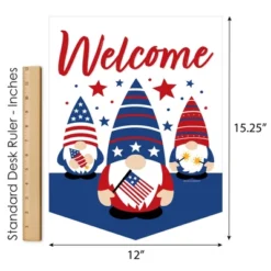 Big Dot Of Happiness Patriotic Gnomes - Outdoor Home Decorations - Double-Sided Holiday Gnome Party Garden Flag - 12 X 15.25 Inches -Nursery Decor Store GUEST 5a3c4823 e9a0 48aa 8616 2048cd3ca75c
