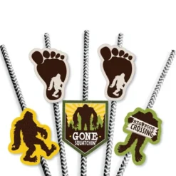 Big Dot Of Happiness Sasquatch Crossing - Paper Straw Decor - Bigfoot Party Or Birthday Party Striped Decorative Straws - Set Of 24 -Nursery Decor Store GUEST 5b48a2a8 6a22 4bfe 8225 bca62d4503d2