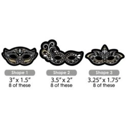 Big Dot Of Happiness Masquerade - Paper Straw Decor - Carnival Mask Party Striped Decorative Straws - Set Of 24