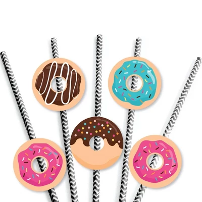 Big Dot Of Happiness Donut Worry, Let's Party - Paper Straw Decor - Doughnut Party Striped Decorative Straws - Set Of 24 4 Big Dot Of Happiness Donut Worry, Let's Party - Paper Straw Decor - Doughnut Party Striped Decorative Straws - Set Of 24 - Image 4
