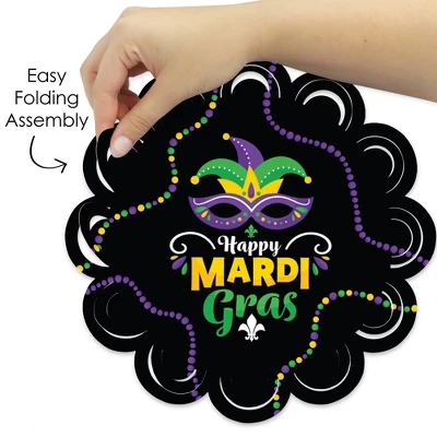 Big Dot Of Happiness Colorful Mardi Gras Mask - Masquerade Party Round Table Decorations - Paper Chargers - Place Setting For 12 3 Big Dot Of Happiness Colorful Mardi Gras Mask - Masquerade Party Round Table Decorations - Paper Chargers - Place Setting For 12 - Image 3