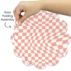 Big Dot Of Happiness Pink Checkered Party - Round Table Decorations - Paper Chargers - Place Setting For 12 -Nursery Decor Store GUEST 5ce573b3 0c75 43fc 9262 013e3d75af62