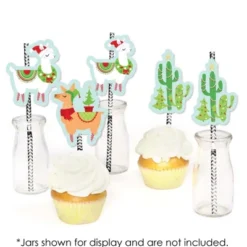 Big Dot Of Happiness Fa La Llama - Paper Straw Decor - Christmas And Holiday Party Striped Decorative Straws - Set Of 24 -Nursery Decor Store GUEST 5eeb1923 93ff 4985 86ef 3a28072ee9c6