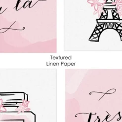 Big Dot Of Happiness Paris, Ooh La La - Unframed Eiffel Tower Nursery And Kids Room Linen Paper Wall Art - Set Of 4 - Artisms - 8 X 10 Inches -Nursery Decor Store GUEST 606fafa8 1e0f 41db a641 1e35ecf06cfe