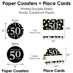 Big Dot Of Happiness Adult 50th Birthday - Gold - Birthday Party Paper Charger And Table Decorations - Chargerific Kit - Place Setting For 8 -Nursery Decor Store GUEST 60ac1dc0 3b8c 44b7 bd90 b387bd4406ec