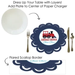 Big Dot Of Happiness Railroad Party Crossing - Steam Train Birthday Party Or Baby Shower Round Table Decorations - Paper Chargers Place Setting For 12 -Nursery Decor Store GUEST 634d5922 c380 4f1b 86c8 978cdca158b4