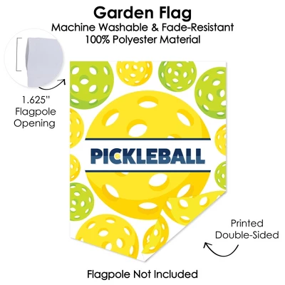 Big Dot Of Happiness Let's Rally - Pickleball - Outdoor Home Decorations - Double-Sided Birthday Or Retirement Party Garden Flag - 12 X 15.25 Inches 2 Big Dot Of Happiness Let's Rally - Pickleball - Outdoor Home Decorations - Double-Sided Birthday Or Retirement Party Garden Flag - 12 X 15.25 Inches - Image 2