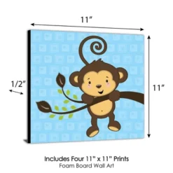 Big Dot Of Happiness Blue Monkey Boy - Kids Room, Nursery Decor And Decor - 11 X 11 Inches Nursery Wall Art - Set Of 4 Prints For Baby's Room -Nursery Decor Store GUEST 63ec36e0 bbf1 437f 9e79 88090ef84cb6