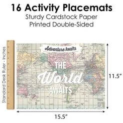 Big Dot Of Happiness World Awaits - Paper Travel Themed Birthday Party Coloring Sheets - Activity Placemats - Set Of 16 -Nursery Decor Store GUEST 64768679 7e8a 401c 8d76 dab18b91d474