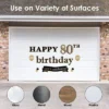 Big Dot Of Happiness Adult 80th Birthday - Gold - Peel And Stick Birthday Party Decoration - Wall Decals Backdrop