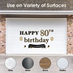 Nursery Decor Store 32 Big Dot Of Happiness Adult 80th Birthday - Gold - Peel And Stick Birthday Party Decoration - Wall Decals Backdrop