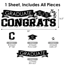 Big Dot Of Happiness Black And White Graduation Party Photo Backdrop - Wall Decals -Nursery Decor Store GUEST 64f1e33f 9435 4b03 aac8 202417b8b715