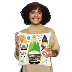 Big Dot Of Happiness School Gnomes - Teacher And Classroom Home Decorative Canvas Cushion Case - Throw Pillow Cover - 16 X 16 Inches -Nursery Decor Store GUEST 64f6660d 7487 487a bfb6 93eb29cc6332