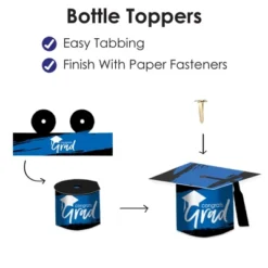 Big Dot Of Happiness Blue Grad - Best Is Yet To Come - DIY Grad Cap Royal Blue Graduation Party Bottle Topper Decorations - Set Of 20 -Nursery Decor Store GUEST 6842bc6f cc9c 49f8 88ae 86008ff46350